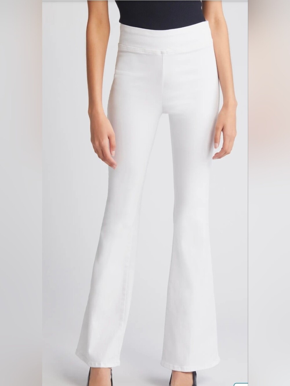 Frame Jet Set Flare Pull On  Denim White Pants
